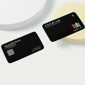 1 Year Introcard NFC Premium Black Digital Business Card